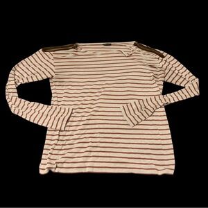 Club Monaco zippered shoulder striped top